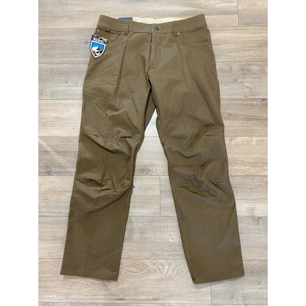 Kuhl RYDR Mens 36X32 Stretch Canvas Full Pants Dark Khaki Patina Dye